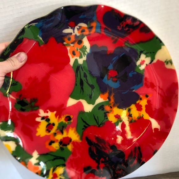 Vtg Floral Print Fabric Platter - Picture 10 of 11